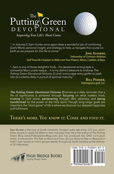 (20 COPIES w/ 15% DISCOUNT) The Putting Green Devotional, Volume 2: Improving Your Life's Short Game (by Sam Hunter)